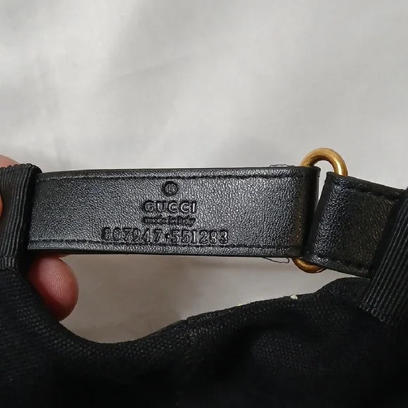 Gucci Black Monogram GG Rhinestone Cap - Picture 6 of 6